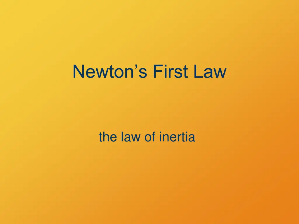 newton s first law