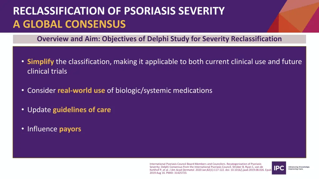 reclassification of psoriasis severity a global
