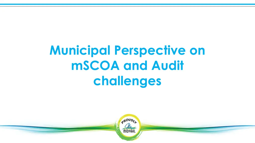 municipal perspective on mscoa and audit