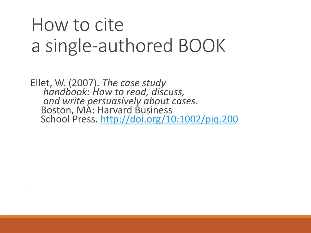 how to cite a single authored book