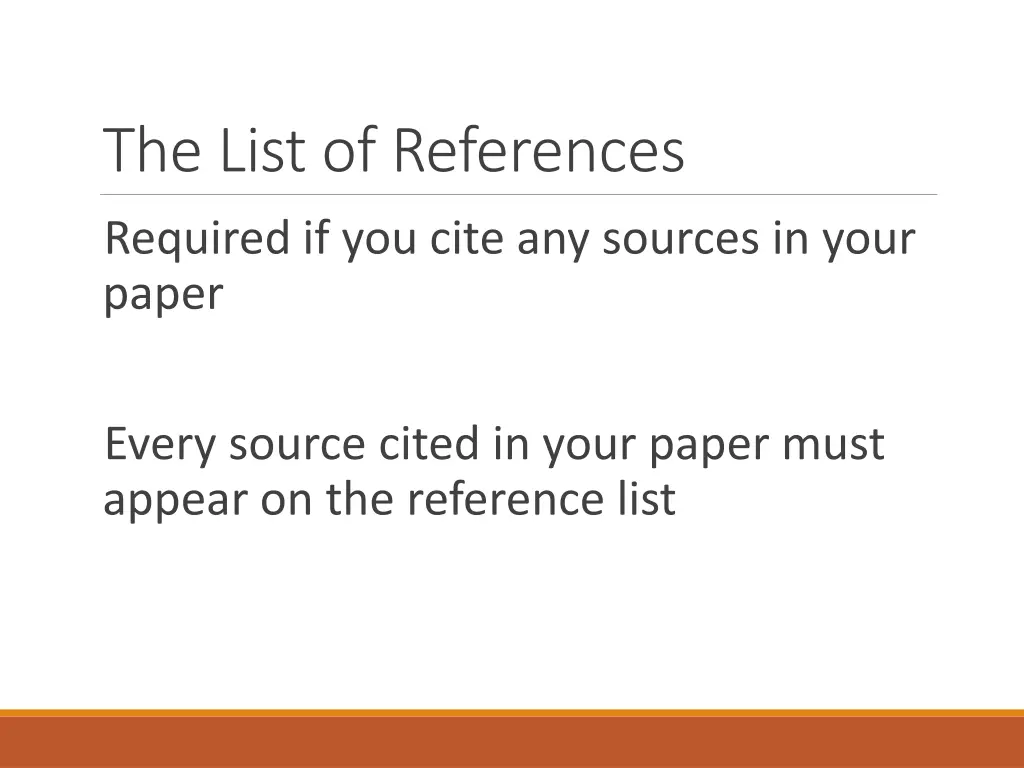 the list of references