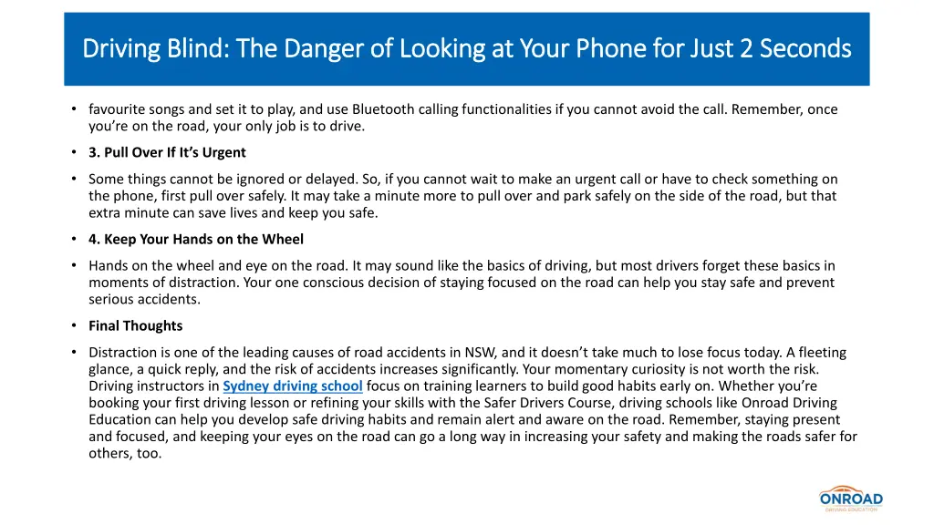 driving blind the danger of looking at your phone 3