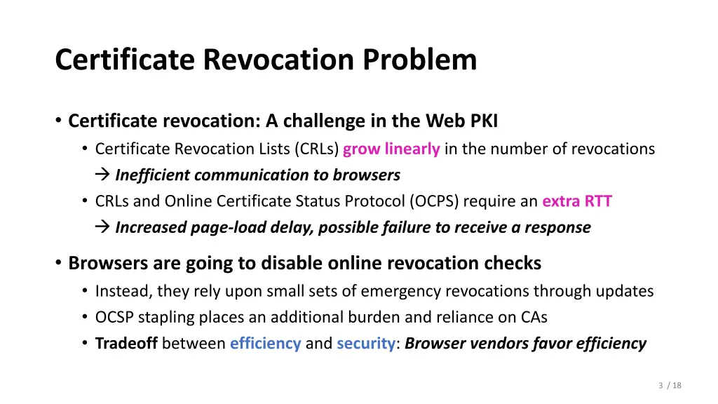 certificate revocation problem