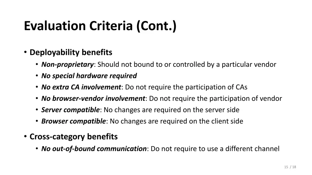 evaluation criteria cont 1