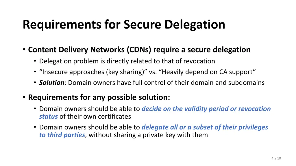 requirements for secure delegation