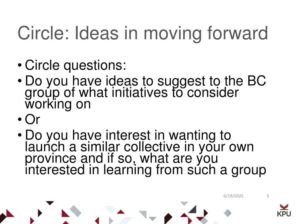 circle ideas in moving forward