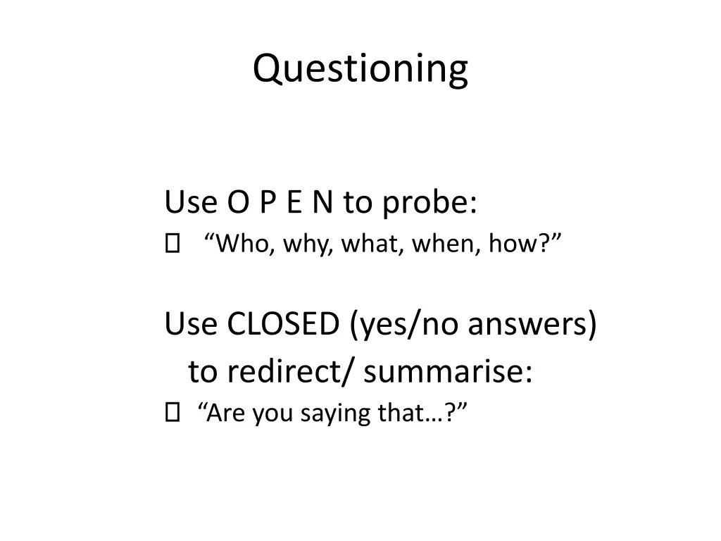 questioning