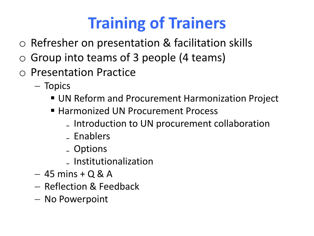 training of trainers 1