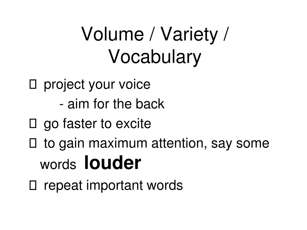 volume variety vocabulary