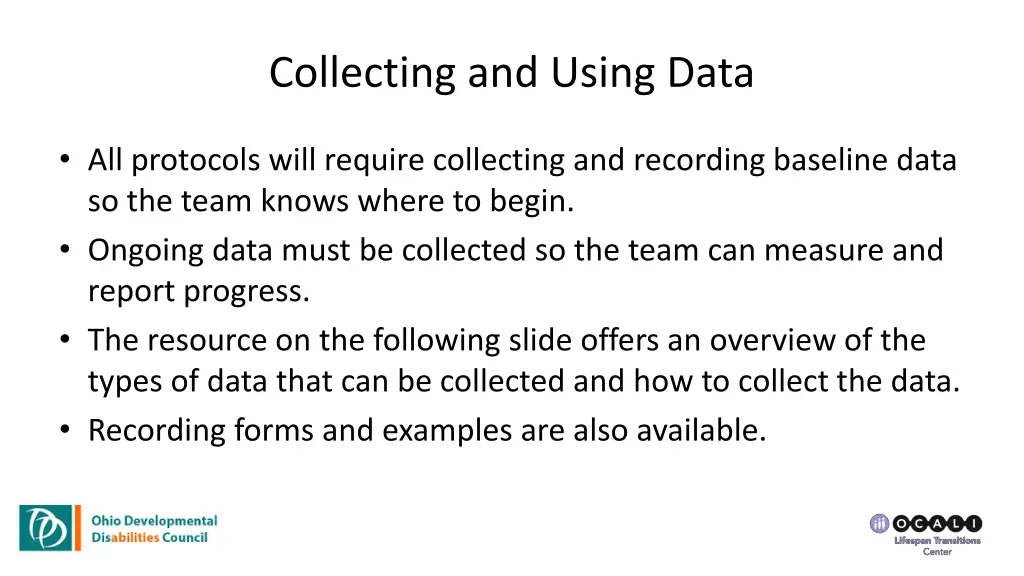 collecting and using data