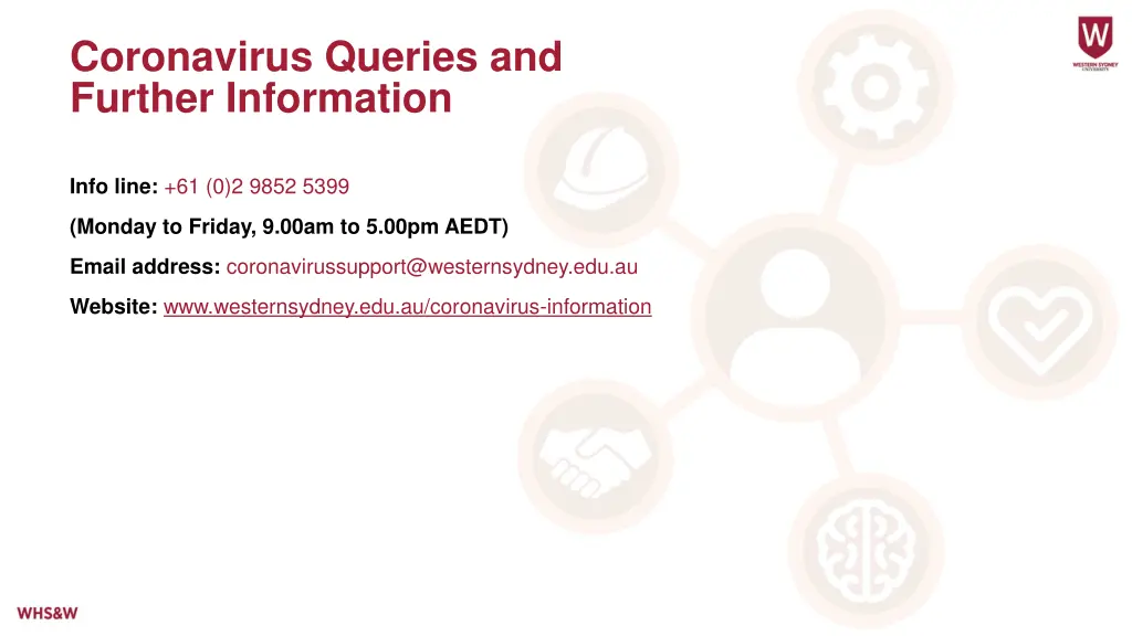 coronavirus queries and further information
