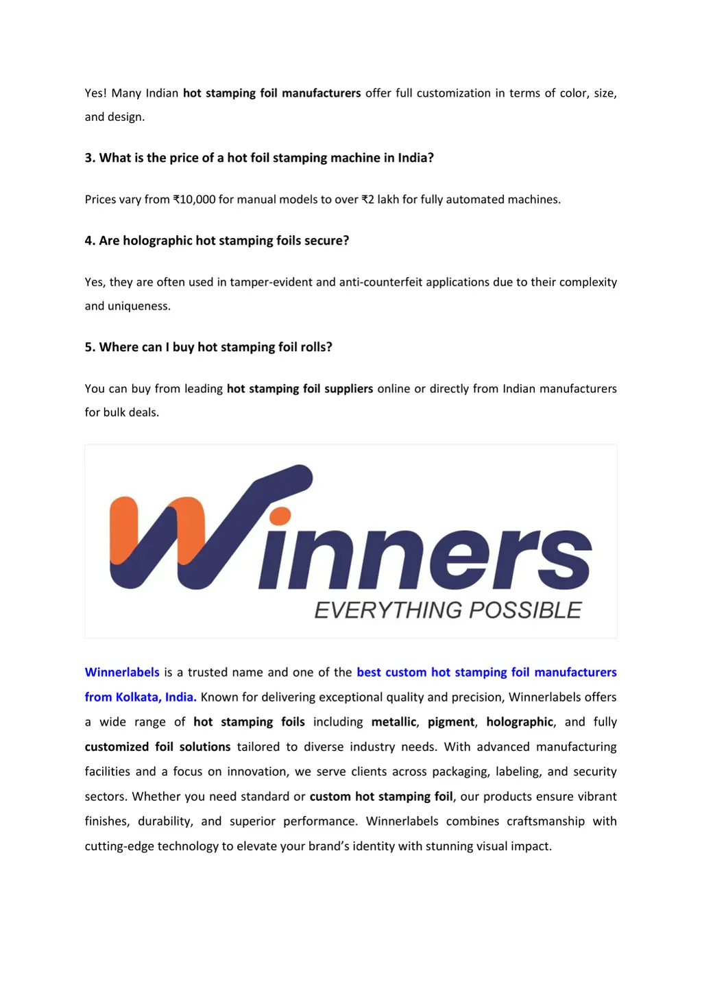 yes many indian hot stamping foil manufacturers