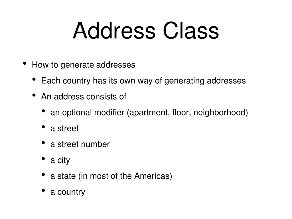 address class