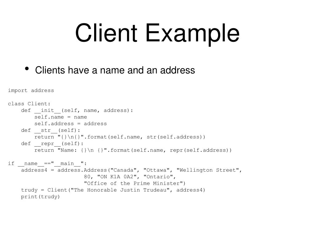 client example