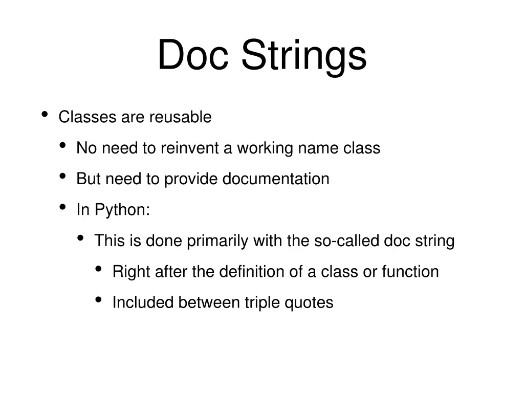 doc strings
