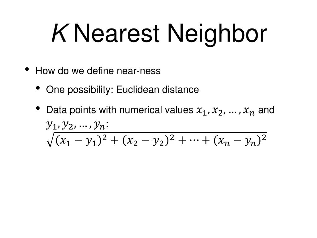 k nearest neighbor 1