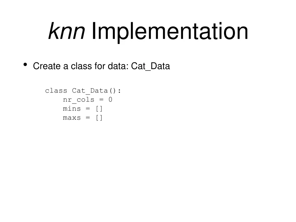 knn implementation 1