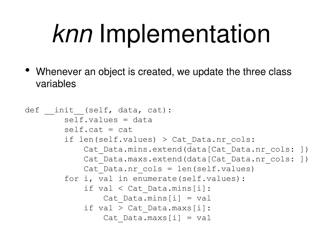 knn implementation 2