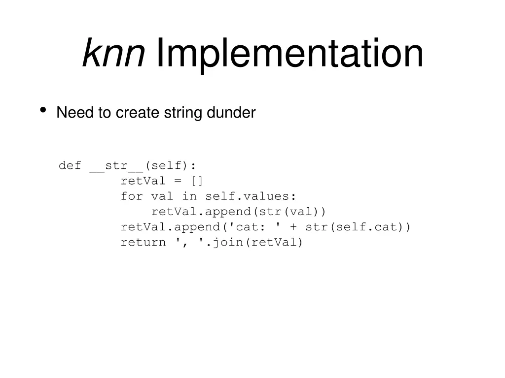 knn implementation 3