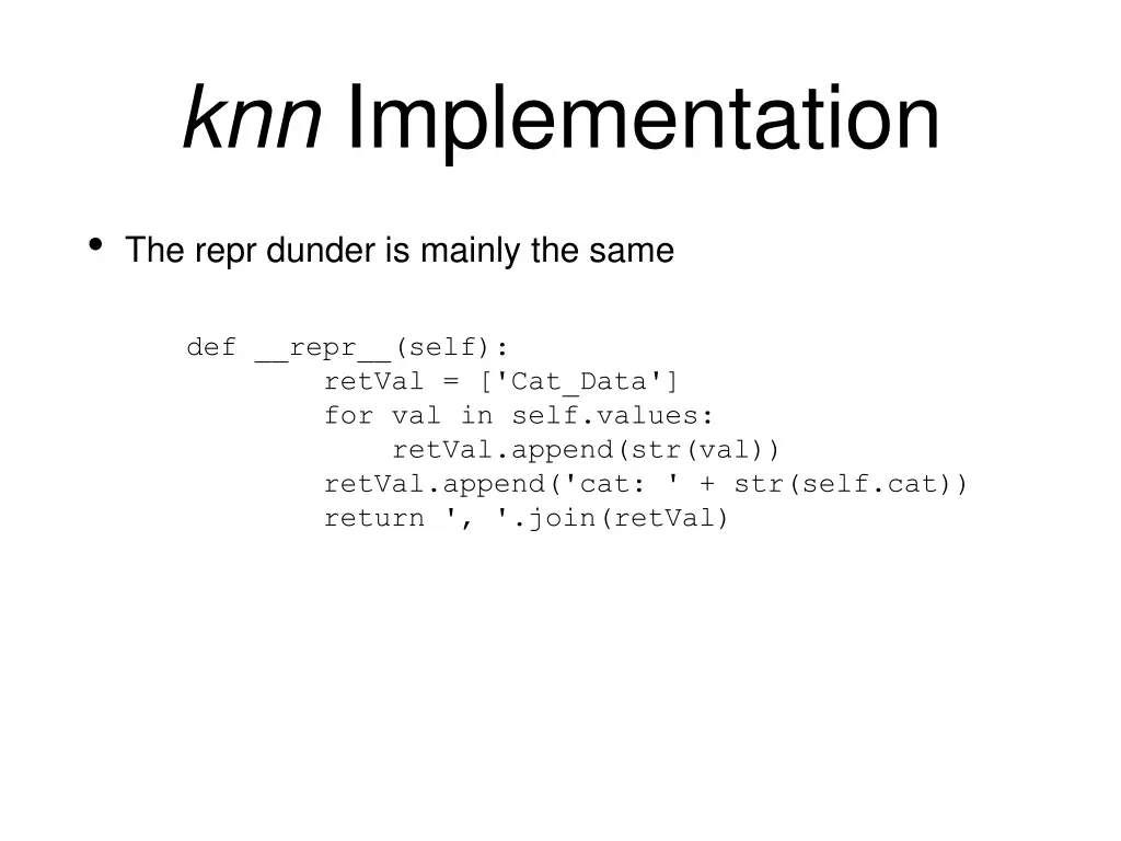 knn implementation 4