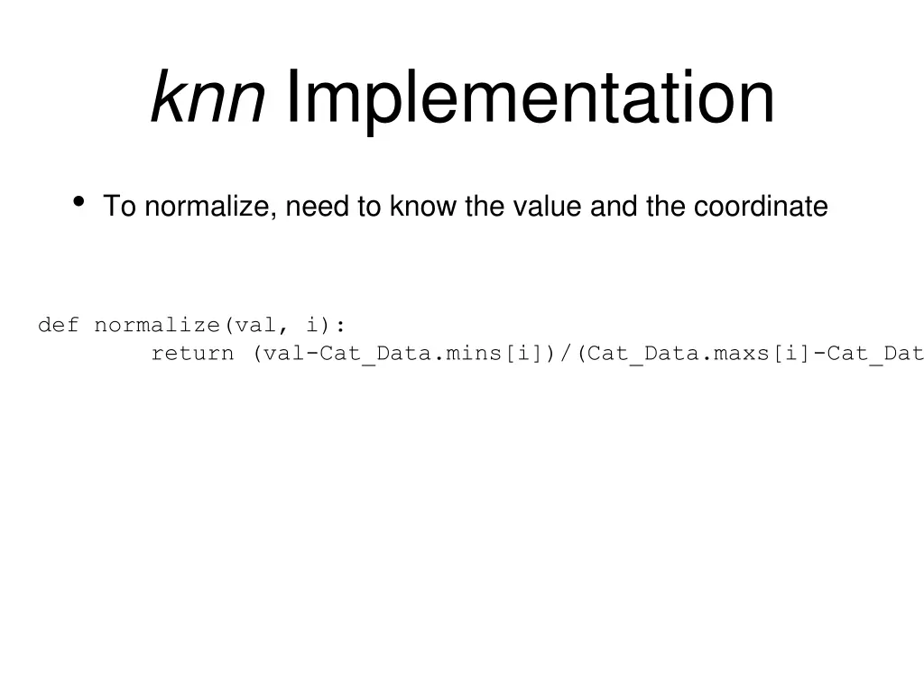 knn implementation 5