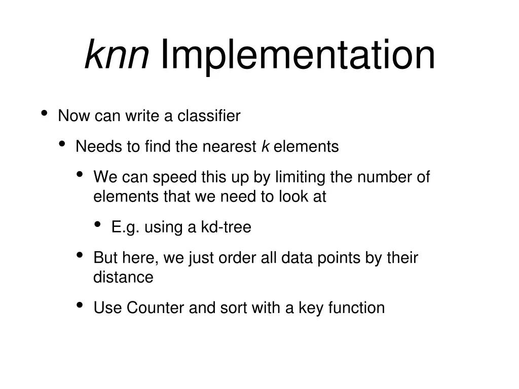 knn implementation 7