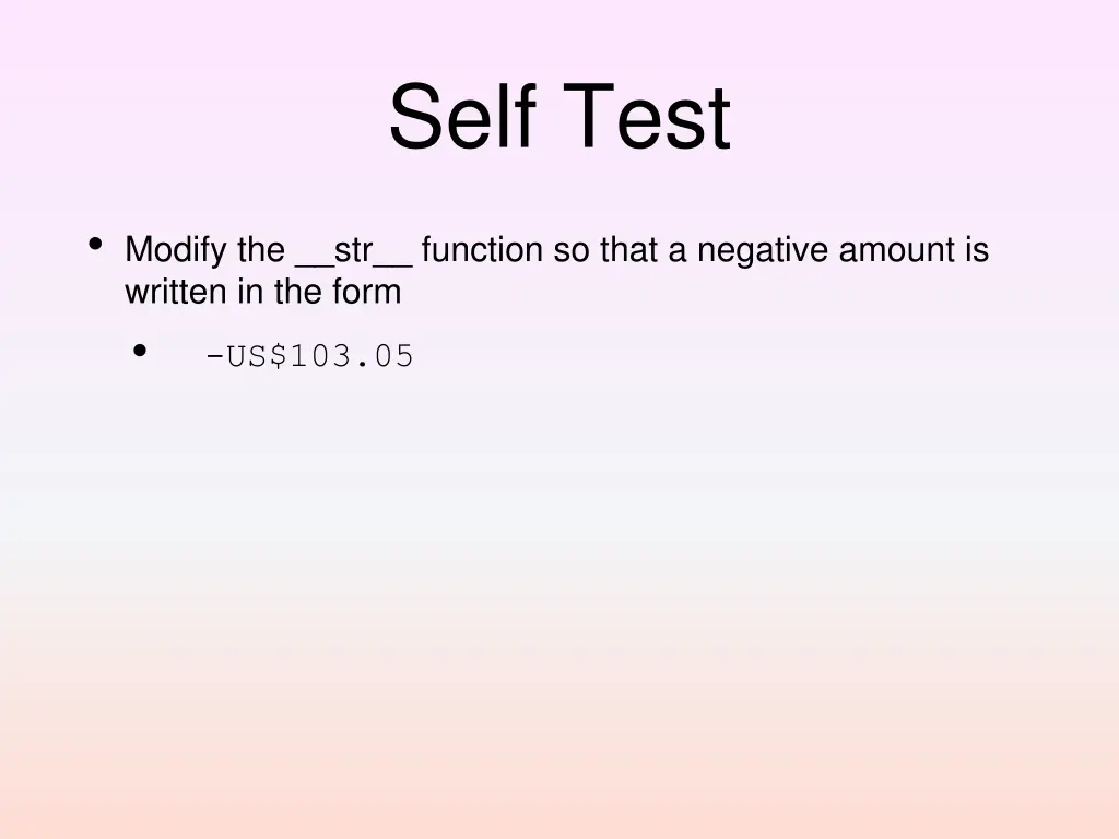 self test 1