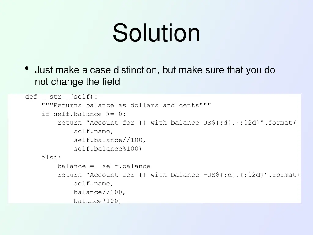 solution