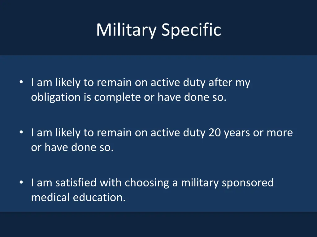 military specific