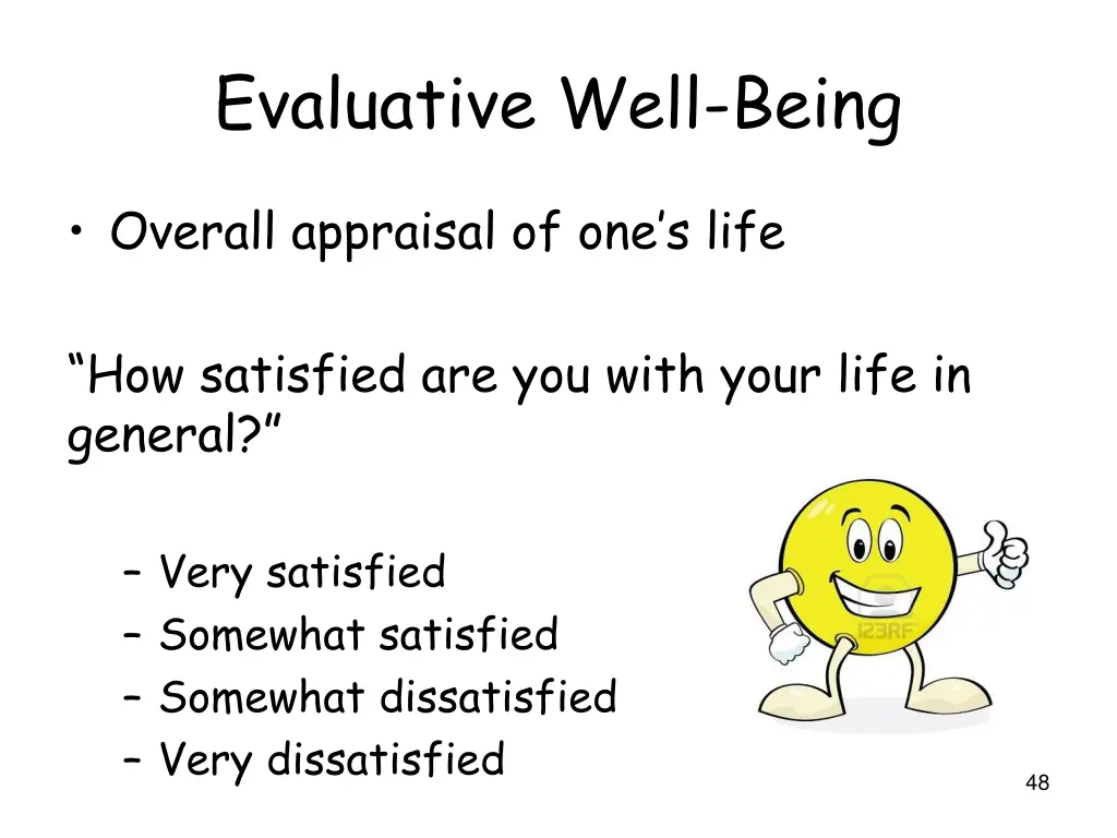 evaluative well being