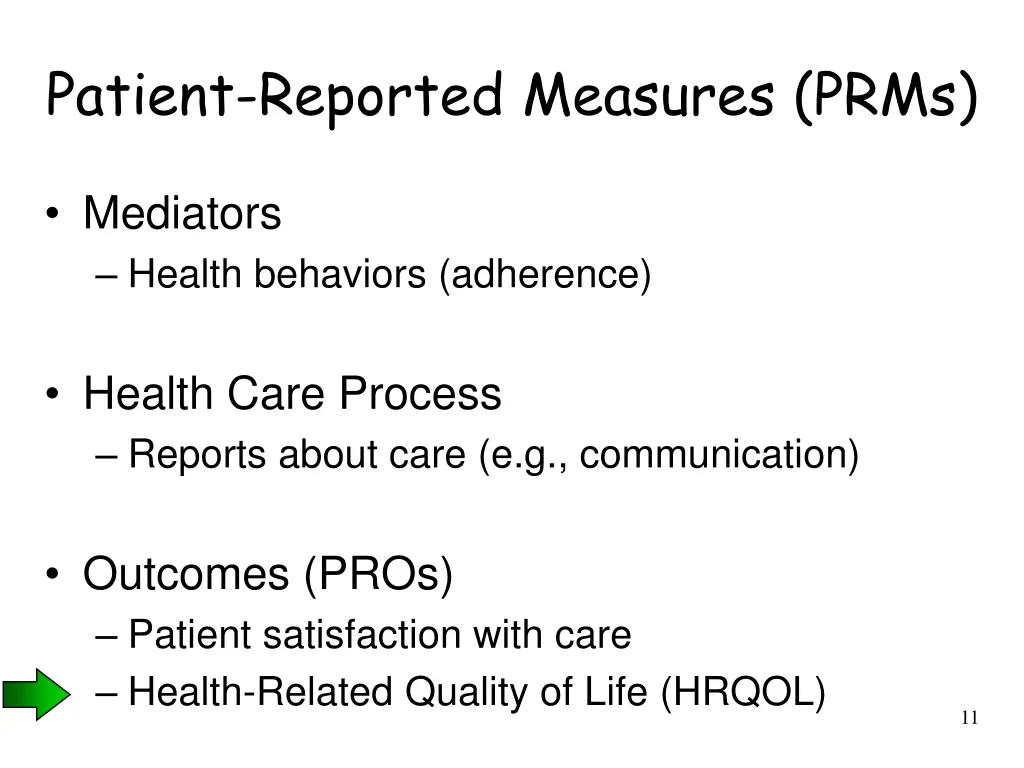 patient reported measures prms