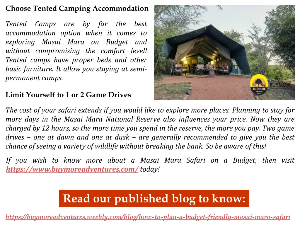 choose tented camping accommodation