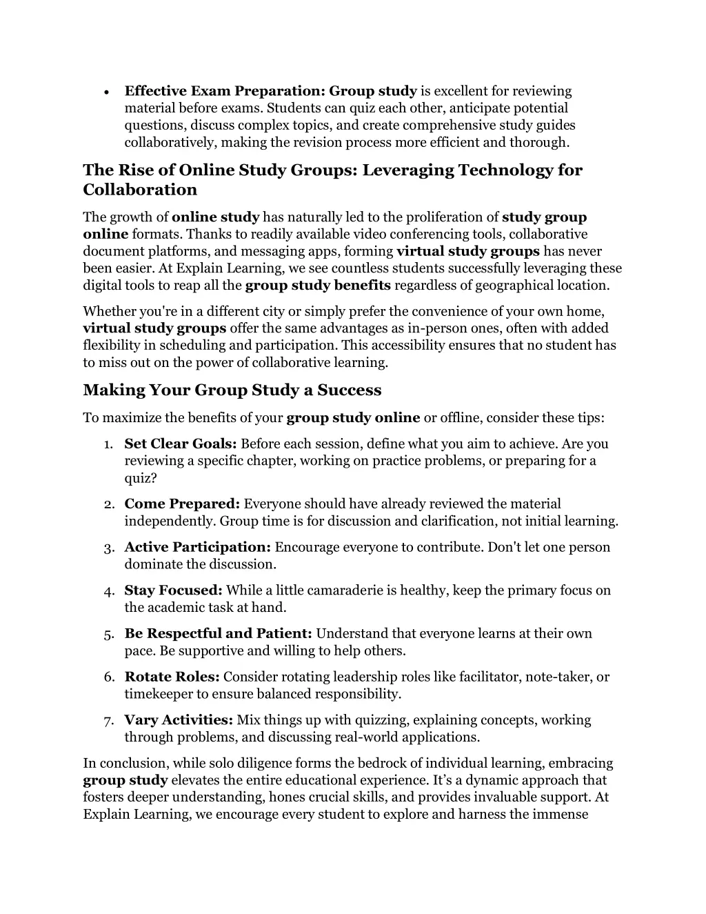 effective exam preparation group study