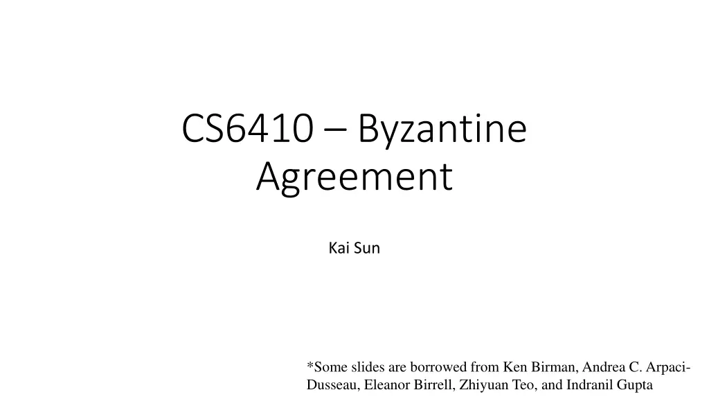 cs6410 byzantine agreement