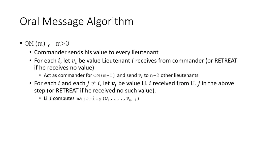 oral message algorithm 1