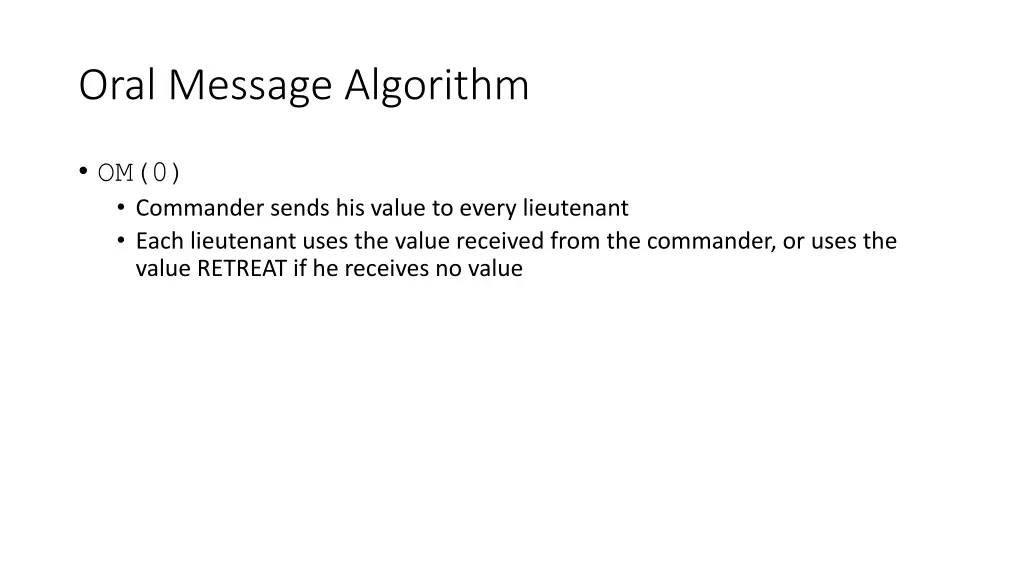 oral message algorithm