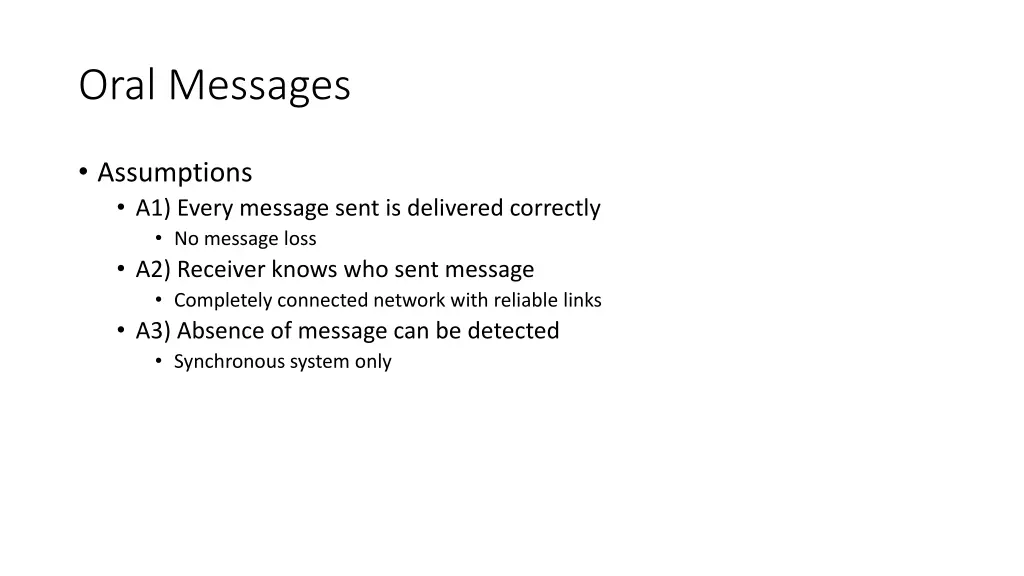 oral messages