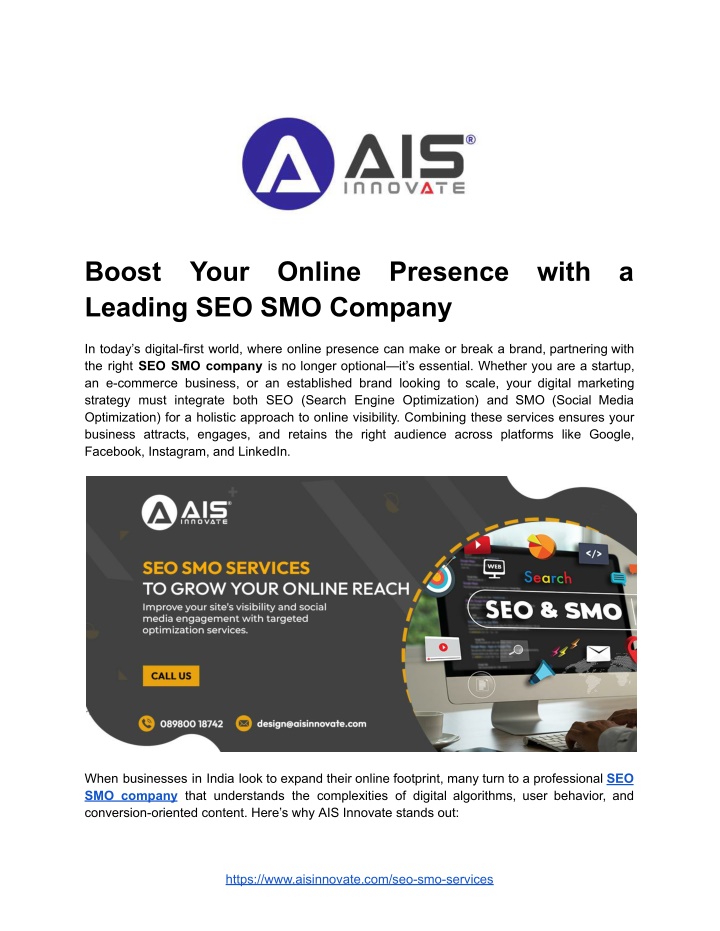 boost your online presence with a leading