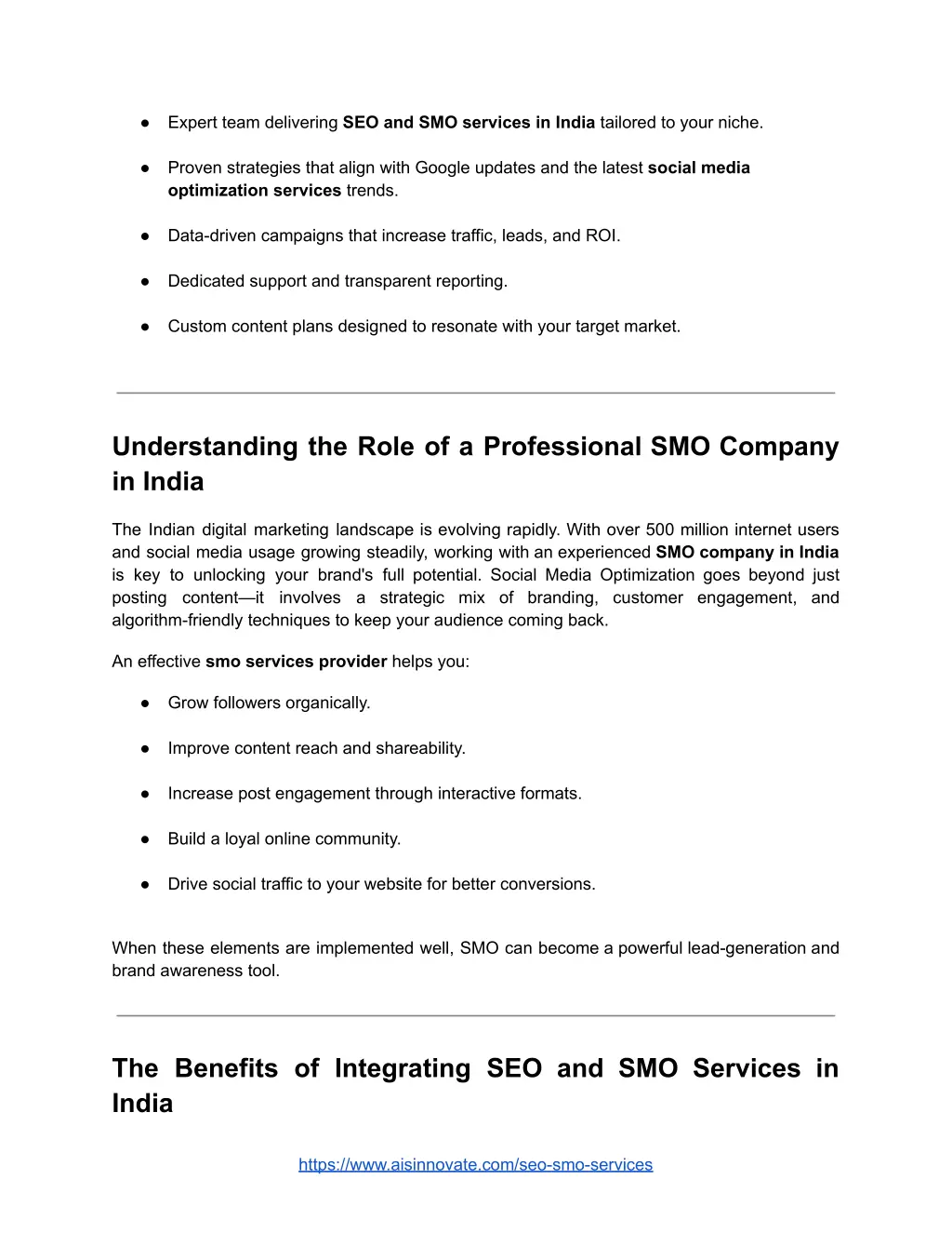 expert team delivering seo and smo services