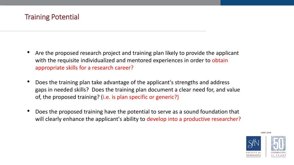training potential training potential