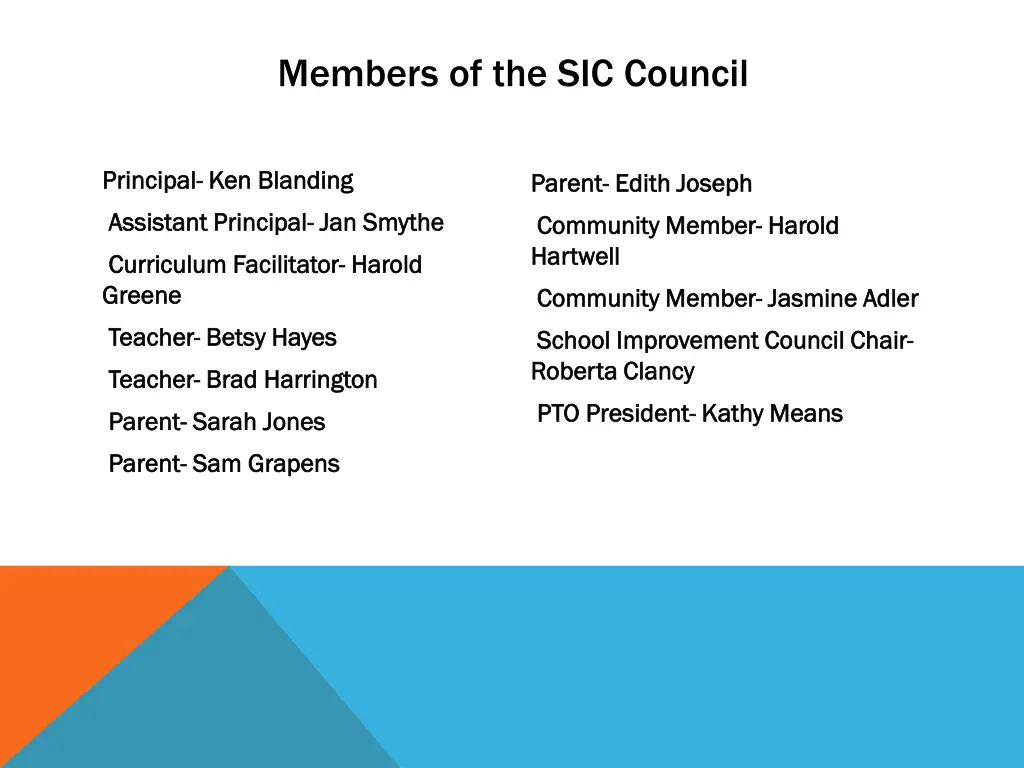 members of the sic council