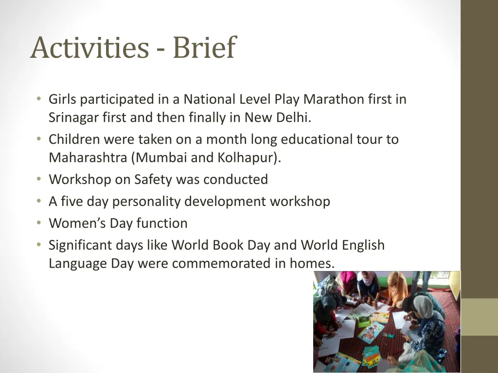 activities brief