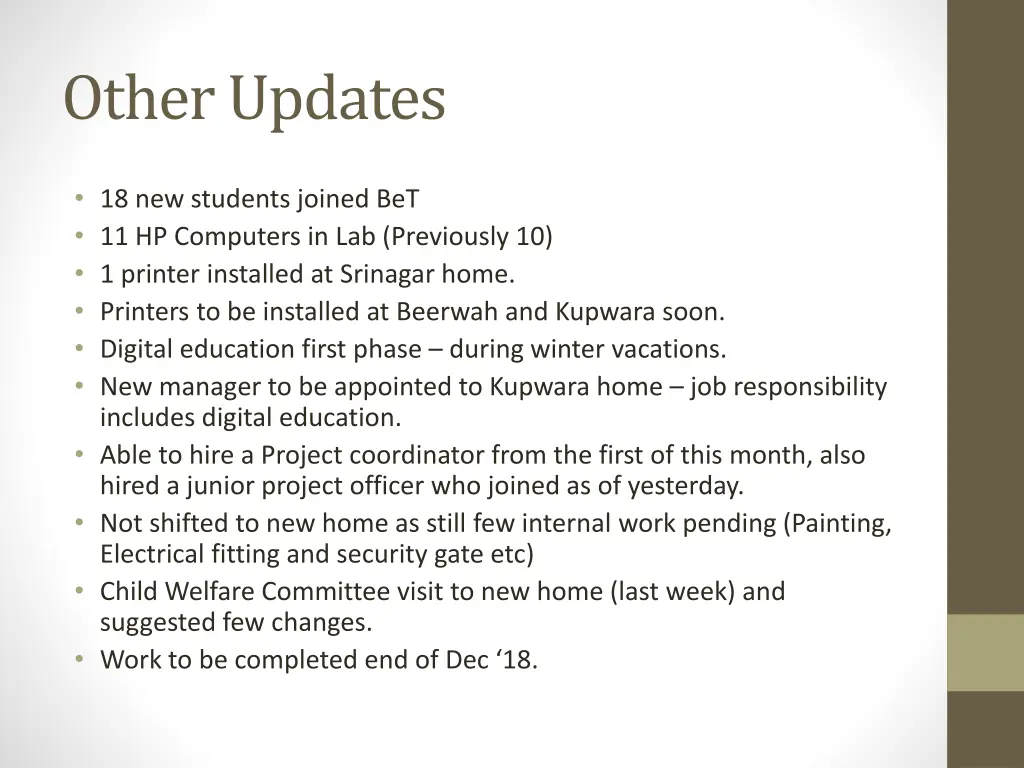 other updates