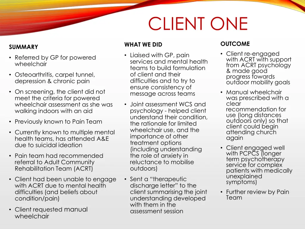 client one