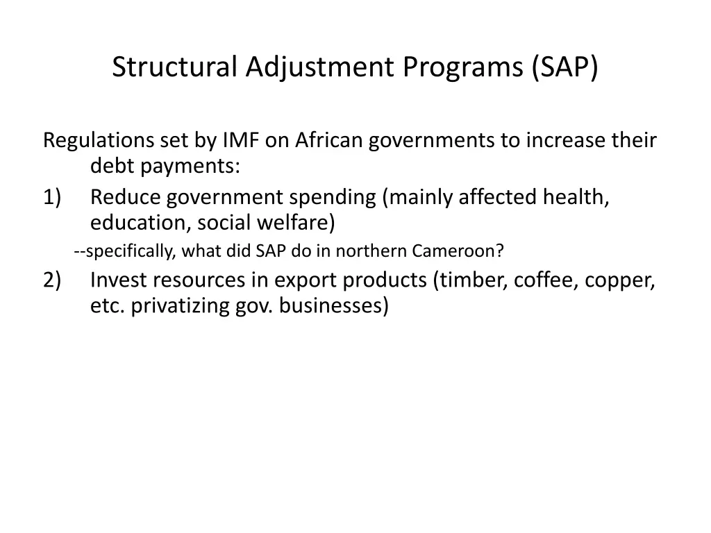 structural adjustment programs sap