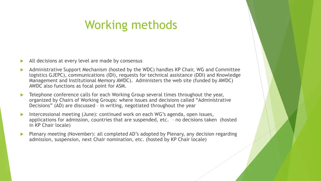 working methods