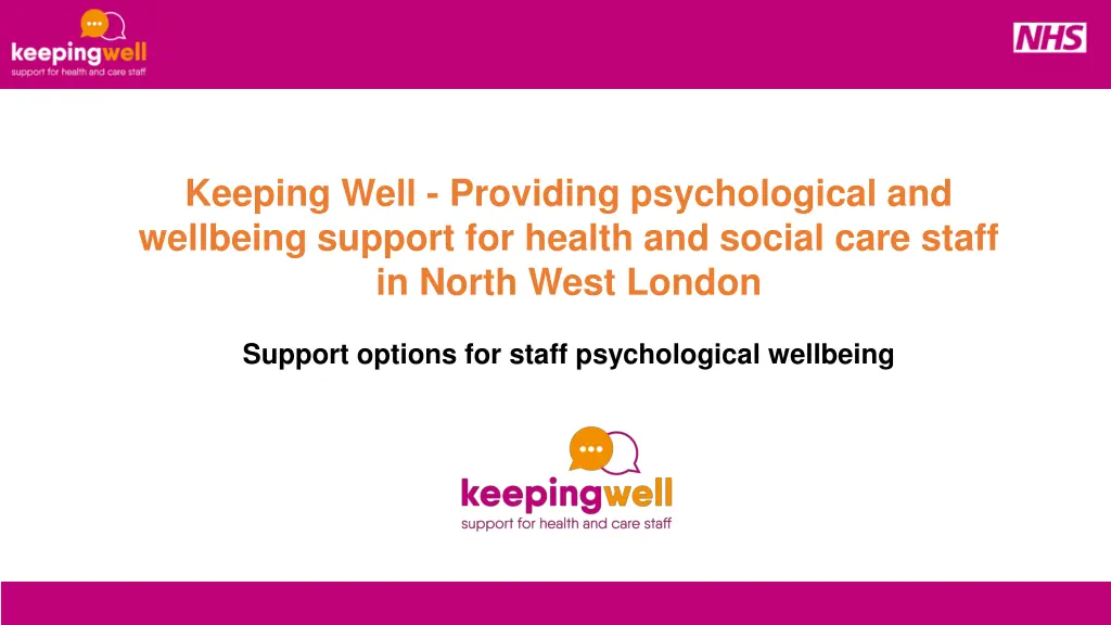keeping well providing psychological