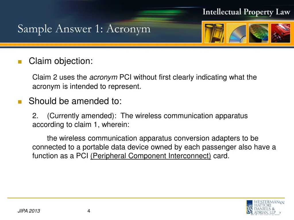 sample answer 1 acronym