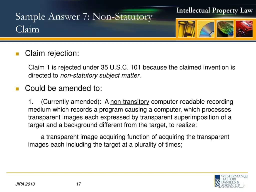 sample answer 7 non statutory claim