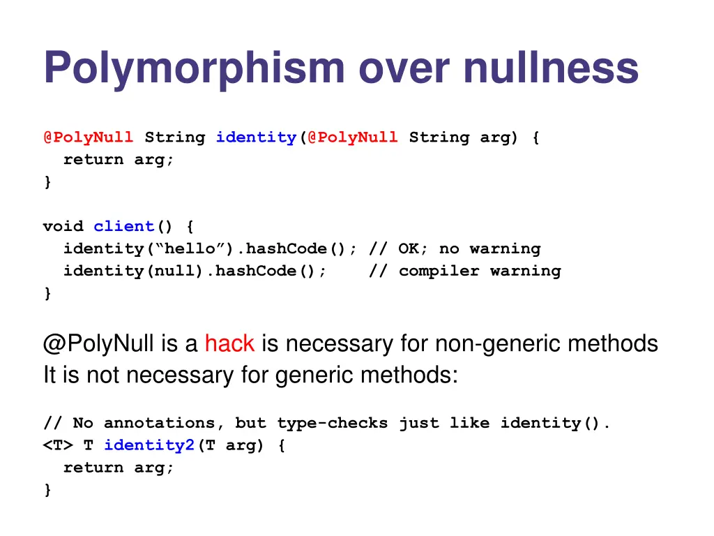 polymorphism over nullness
